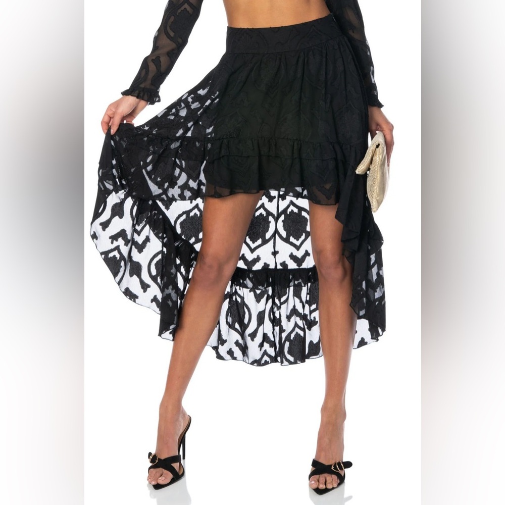 NWT Hypeach La Jolla Nights Black High-Low Skirt